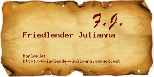 Friedlender Julianna névjegykártya